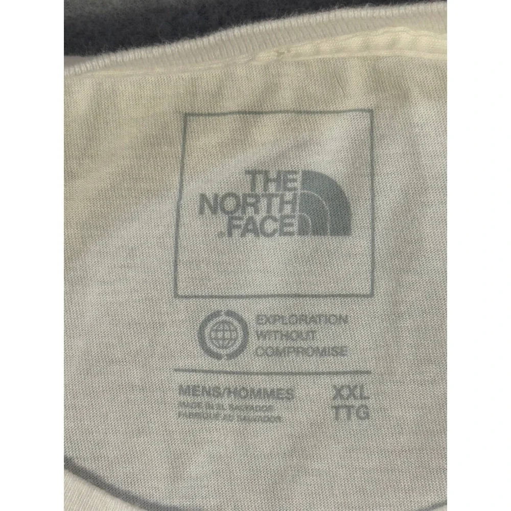 The North Face Mens XXL White Red Blue Graphic Logo Short Sleeve T-Shirt
